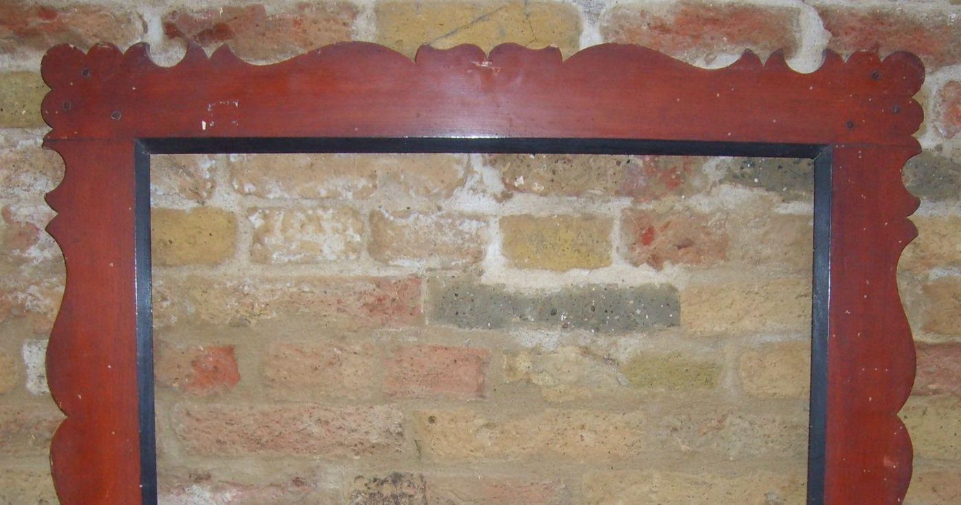 Antica Cornice In Legno Massello Dell'Ottocento, Cm 81x68, Italia
