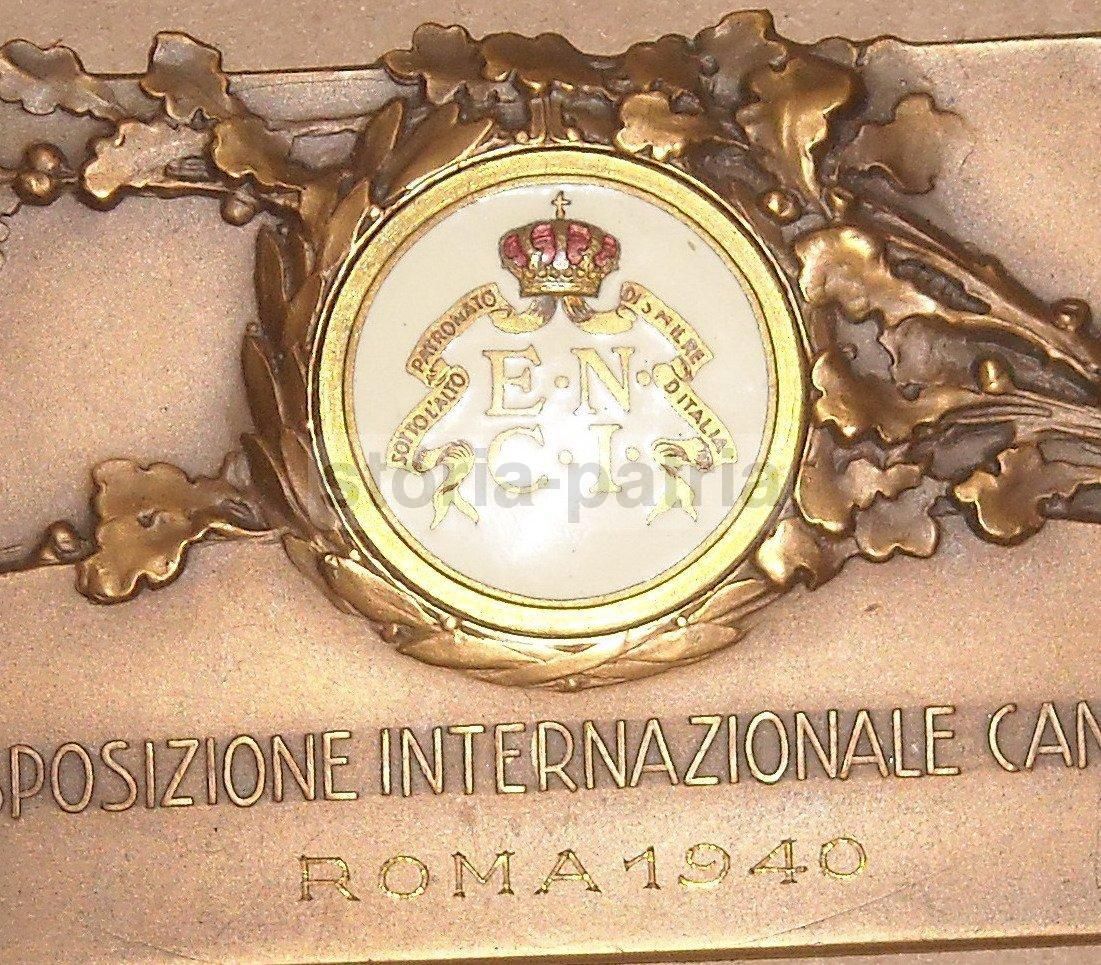 Placca Enci Esposizione Canina Roma 1940 Cinofilia Smalti Colorati