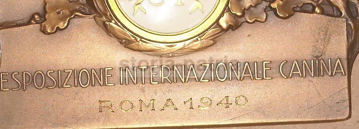 Placca Enci Esposizione Canina Roma 1940 Cinofilia Smalti Colorati