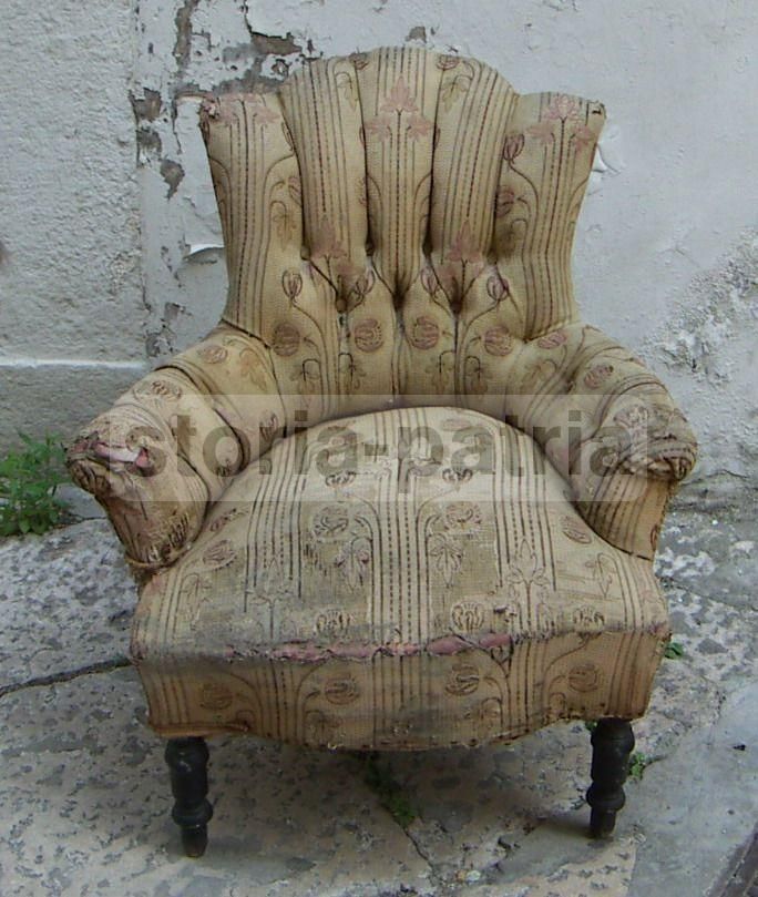 Poltrona d'Epoca Anni '20 In Legno Ebanizzato Da Restaurare