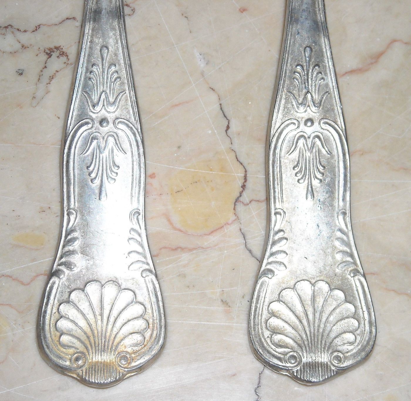Cucchiai Argentati d'Epoca Con Manici Decorati (set 4 Pezzi) 800