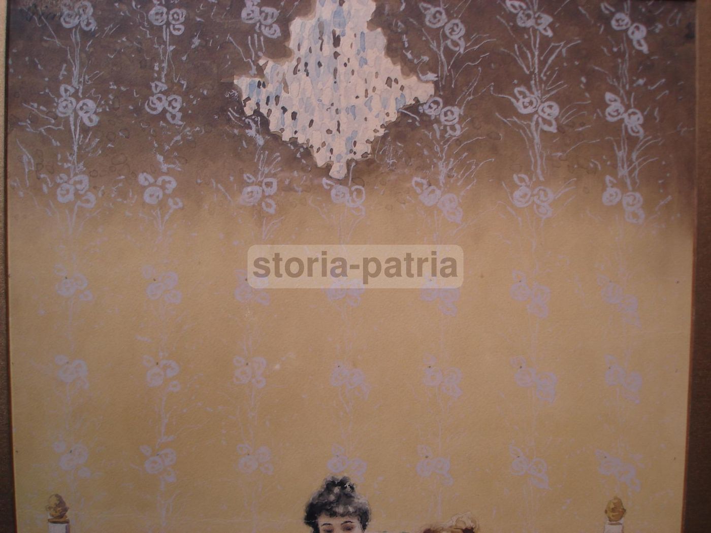 Dipinto Di Gian Gianni: Interno Di Salotto Con Gentildonne, Napoli