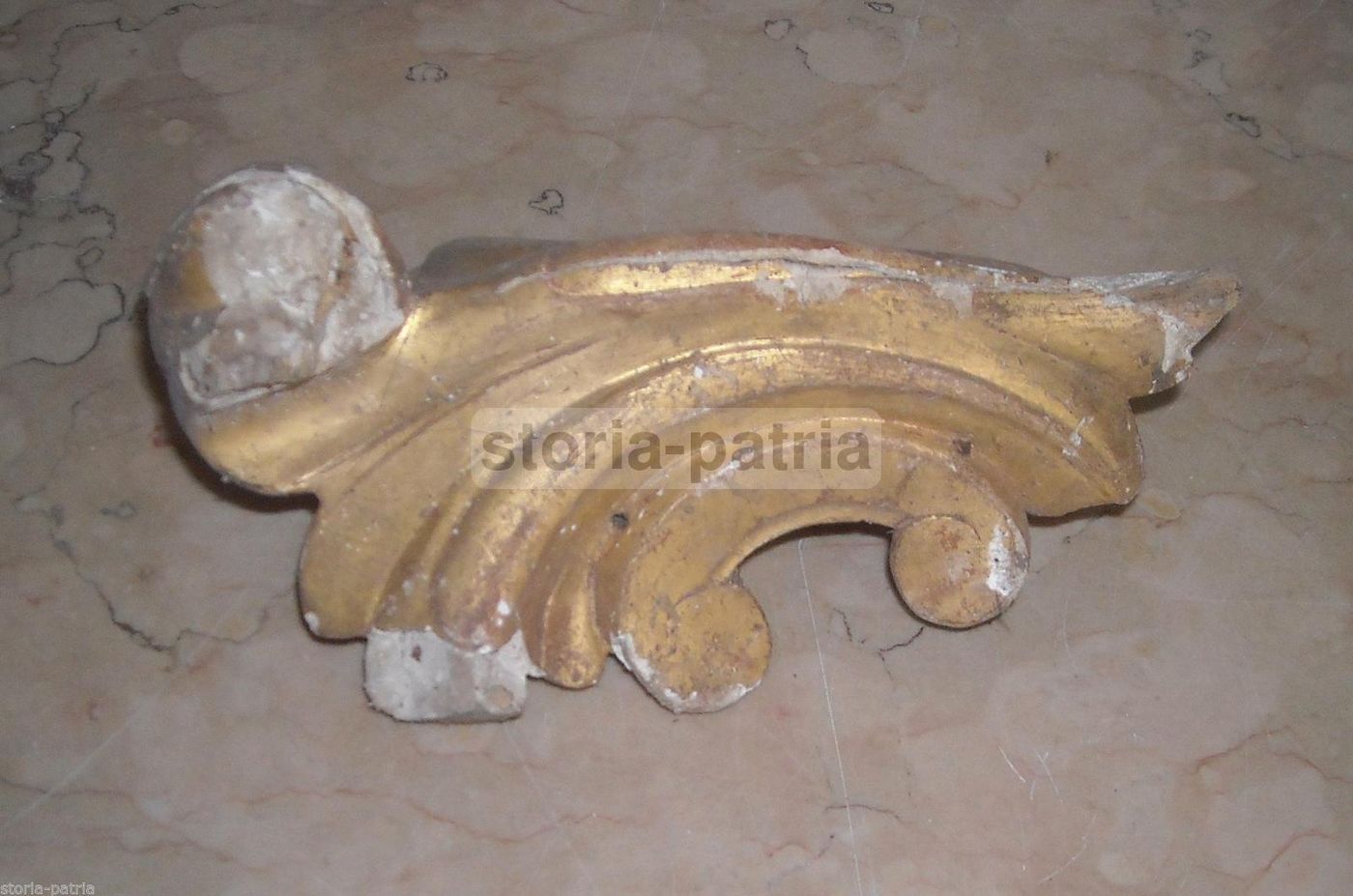 Fregio Decorativo Dorato Antico In Legno Intagliato Epoca '800