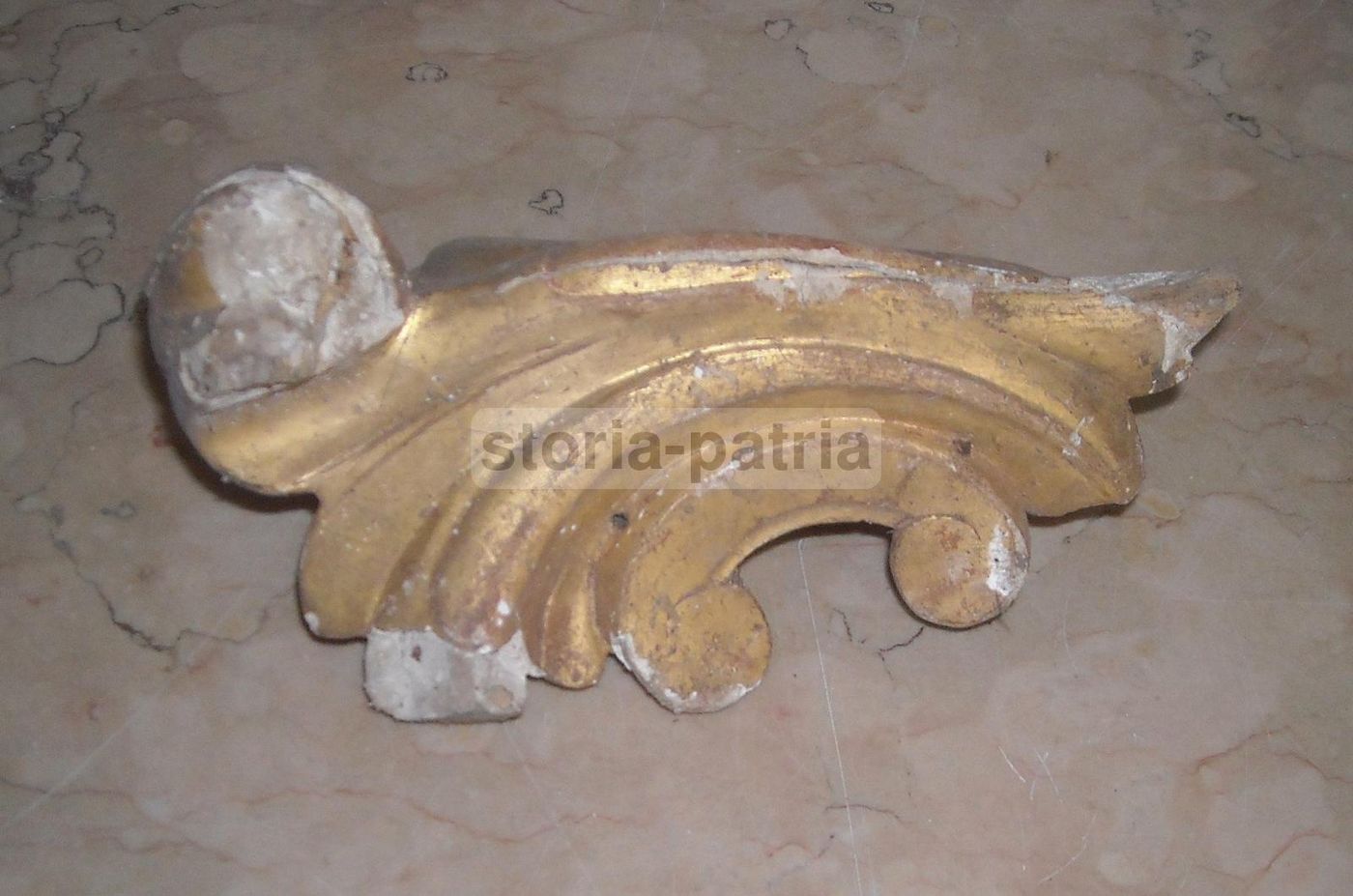 Fregio Decorativo Dorato Antico In Legno Intagliato Epoca '800