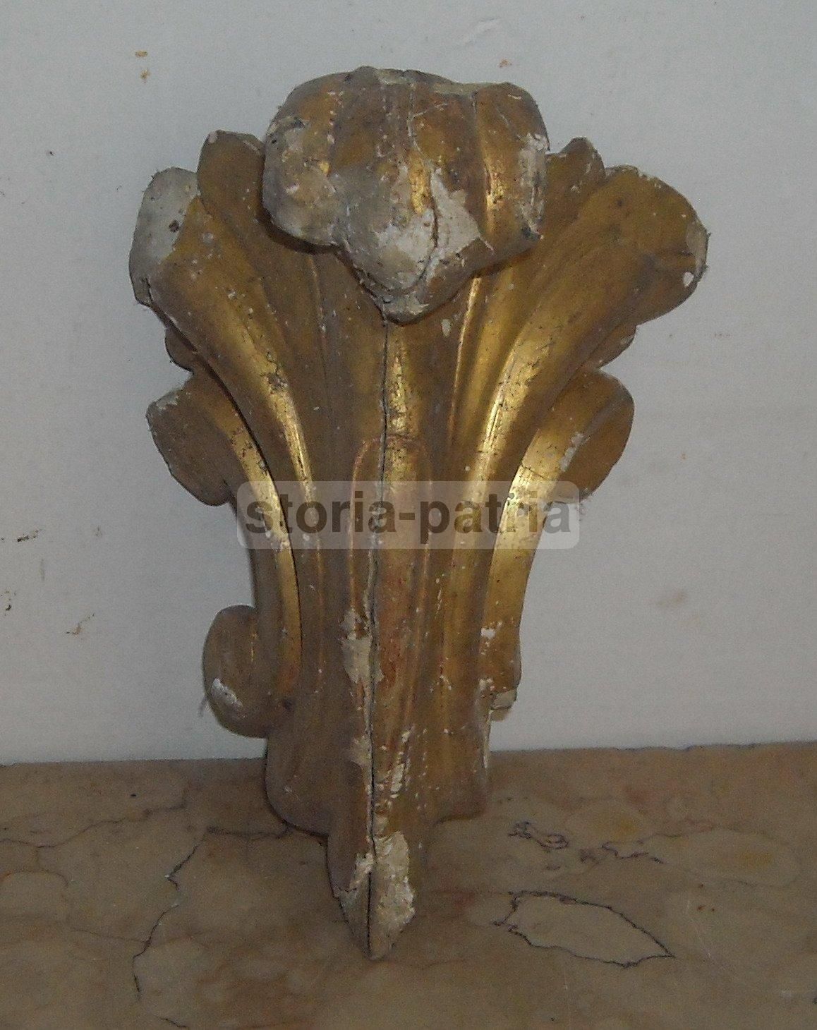 Fregio Decorativo Dorato Antico In Legno Intagliato Epoca '800