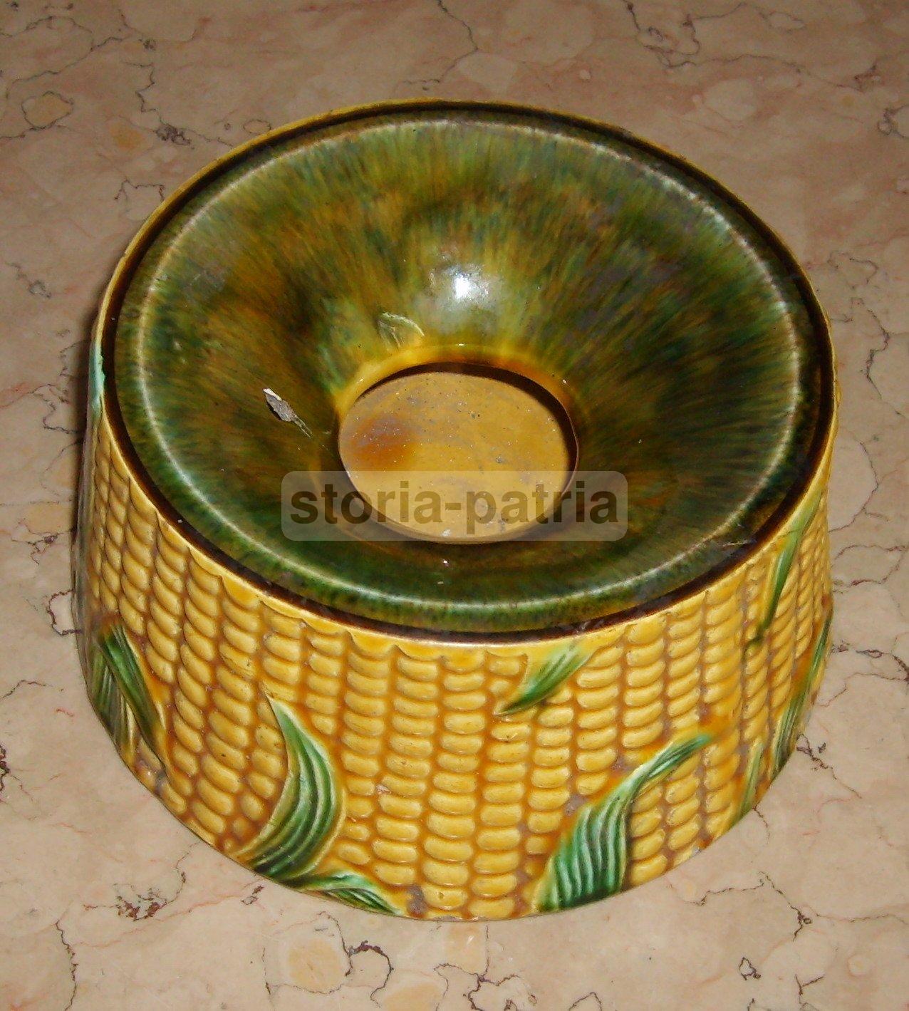 Soprammobile In Ceramica A Pannocchia Di Mais, Epoca Liberty 1900