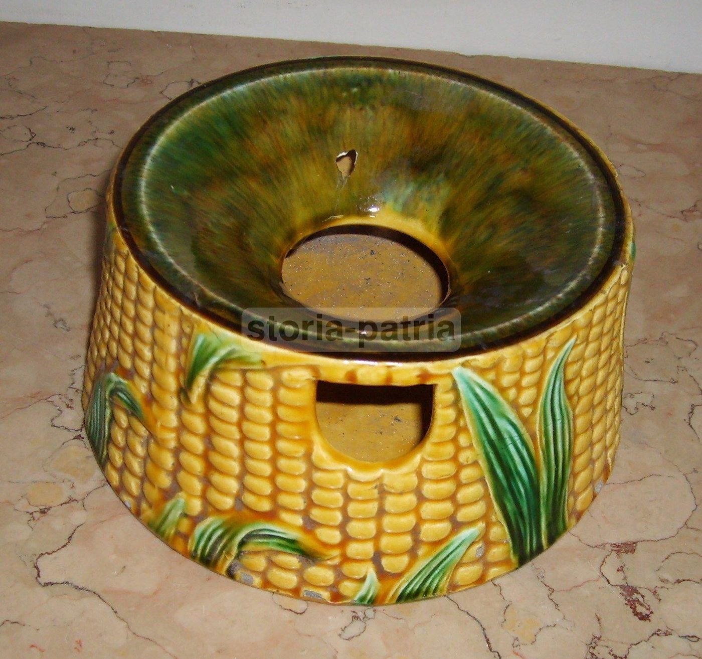 Soprammobile In Ceramica A Pannocchia Di Mais, Epoca Liberty 1900