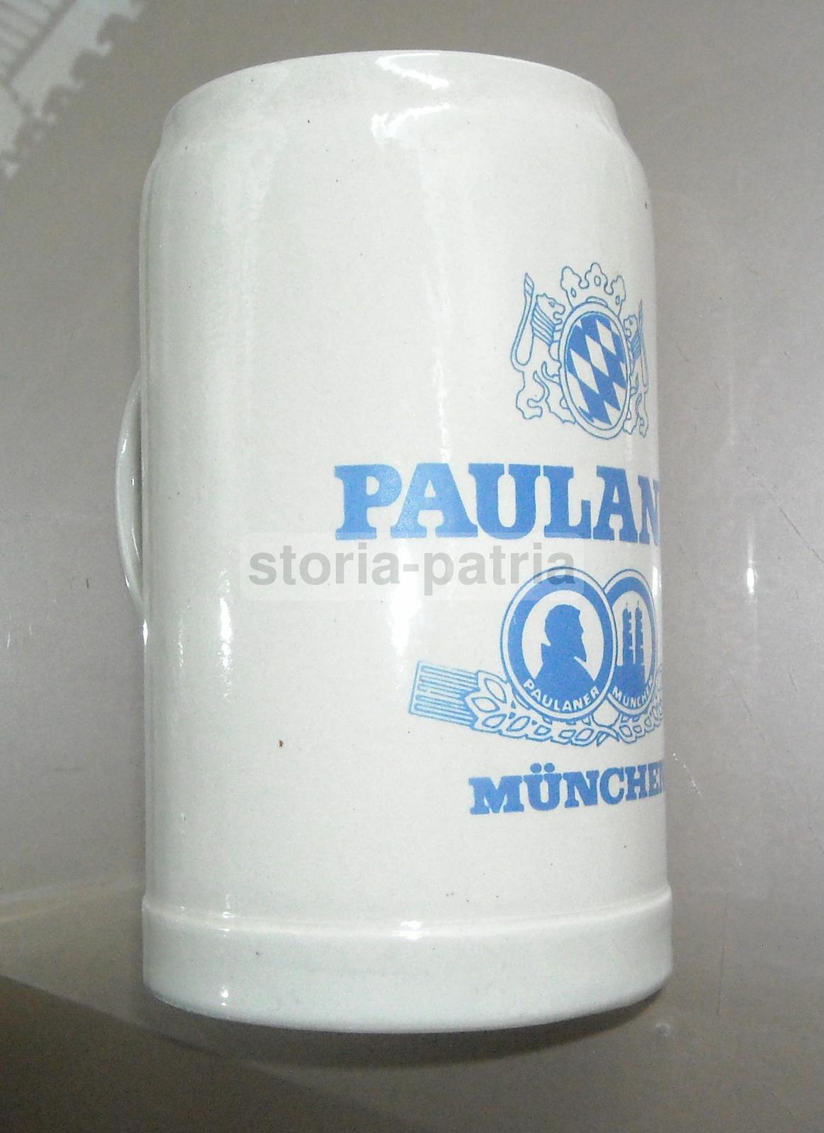 Boccale Da Birra Paulaner Monaco In Ceramica Con Decorazione Araldica