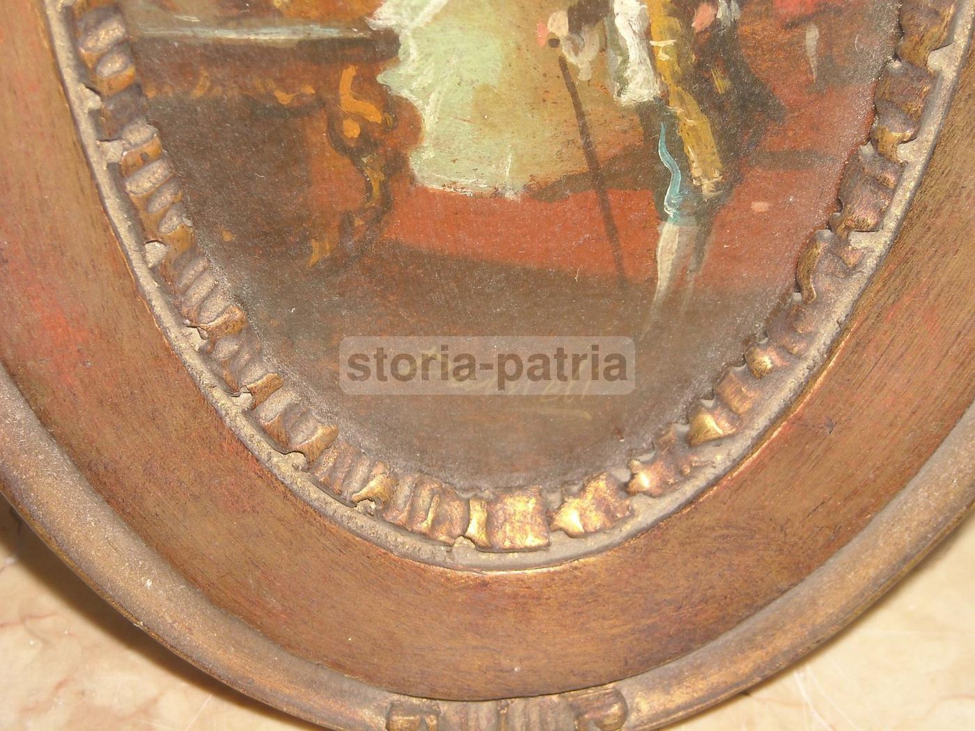 Dipinto Antico Di Interno Di Palazzo Veneziano, Firmato Danieli
