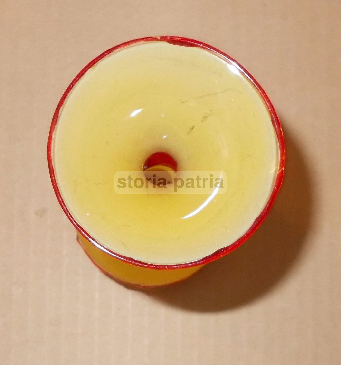 Vasetto Portafiori In Vetro Di Murano, Giallo E Rosso, Forma Ad Anfora, Anni '90