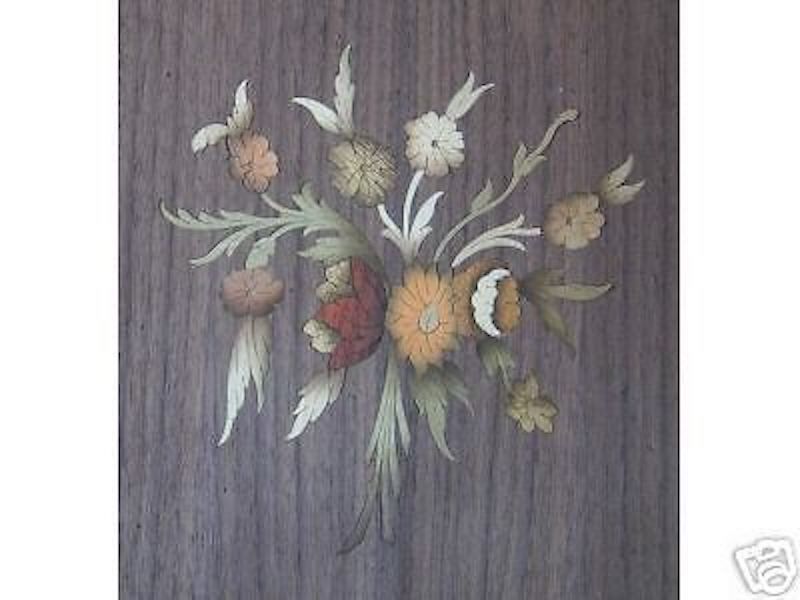Pannello Intarsiato Con Composizione Floreale, Anni '40