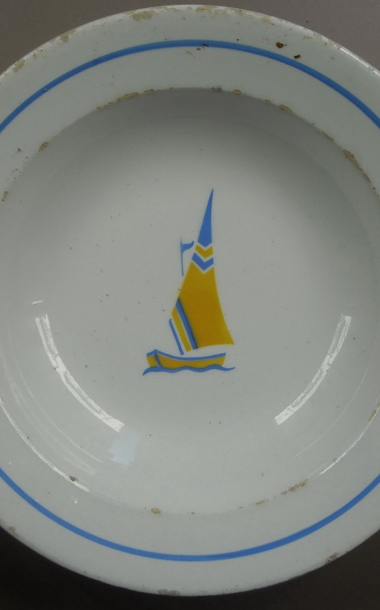 Piatto Richard Ginori Mondovì Con Barca A Vela, Anni 1930 1940