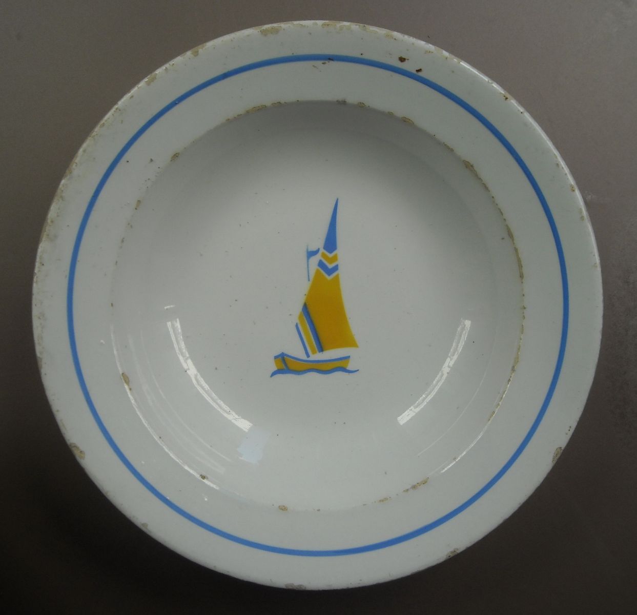 Piatto Richard Ginori Mondovì Con Barca A Vela, Anni 1930 1940