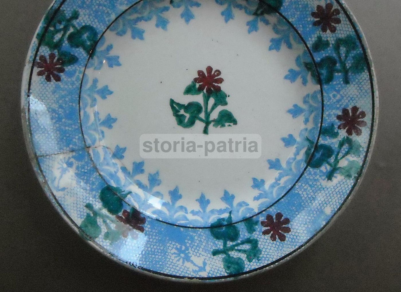 Piatto Decorativo In Ceramica Floreale Policroma Liberty, Anni '20