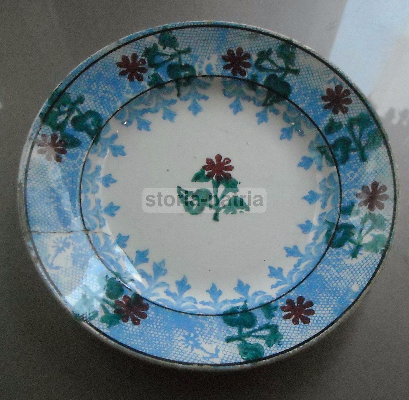 Piatto Decorativo In Ceramica Floreale Policroma Liberty, Anni '20
