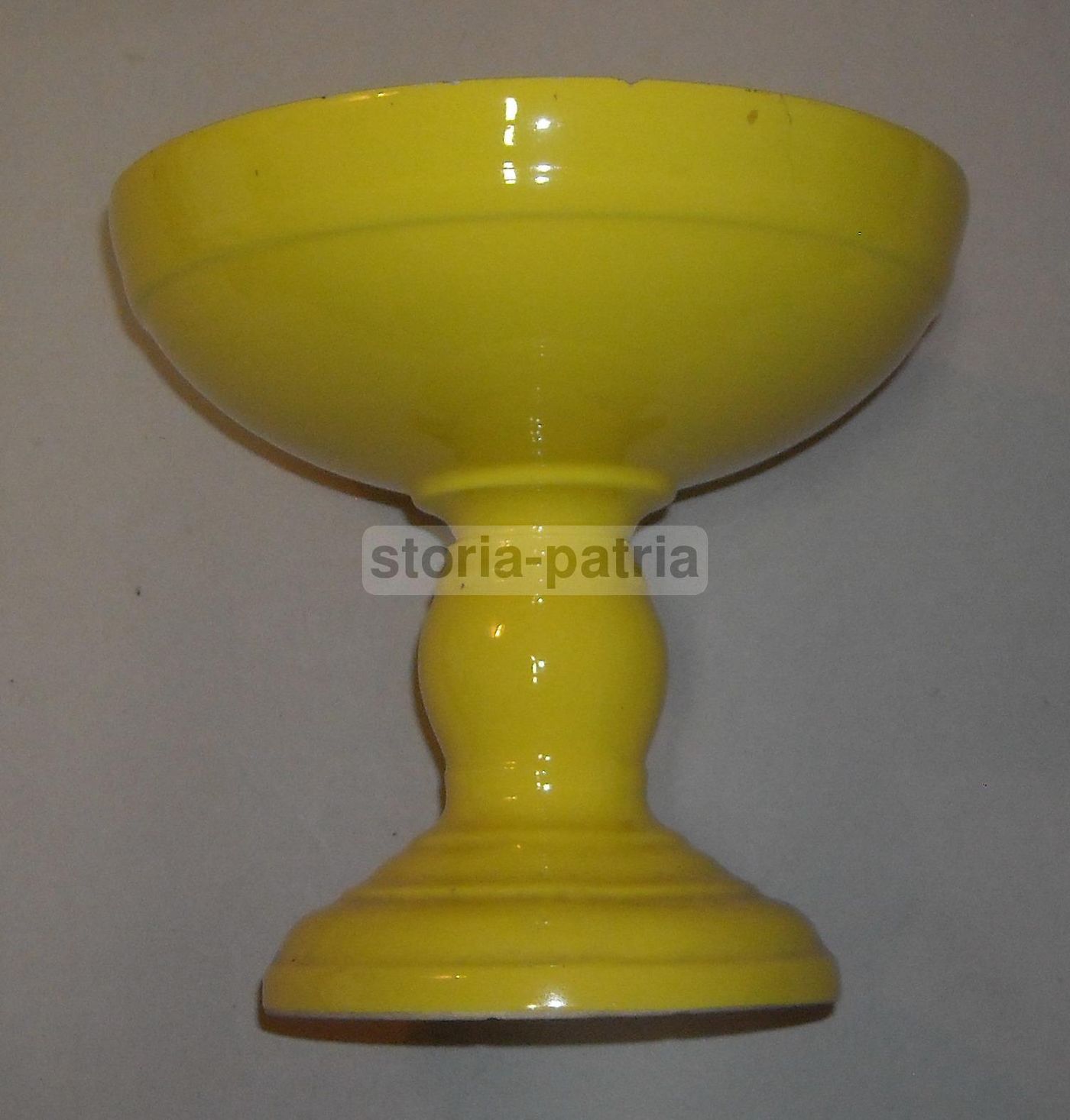 Coppa Alzatina In Ceramica Gialla Vintage, Anni '30 '50