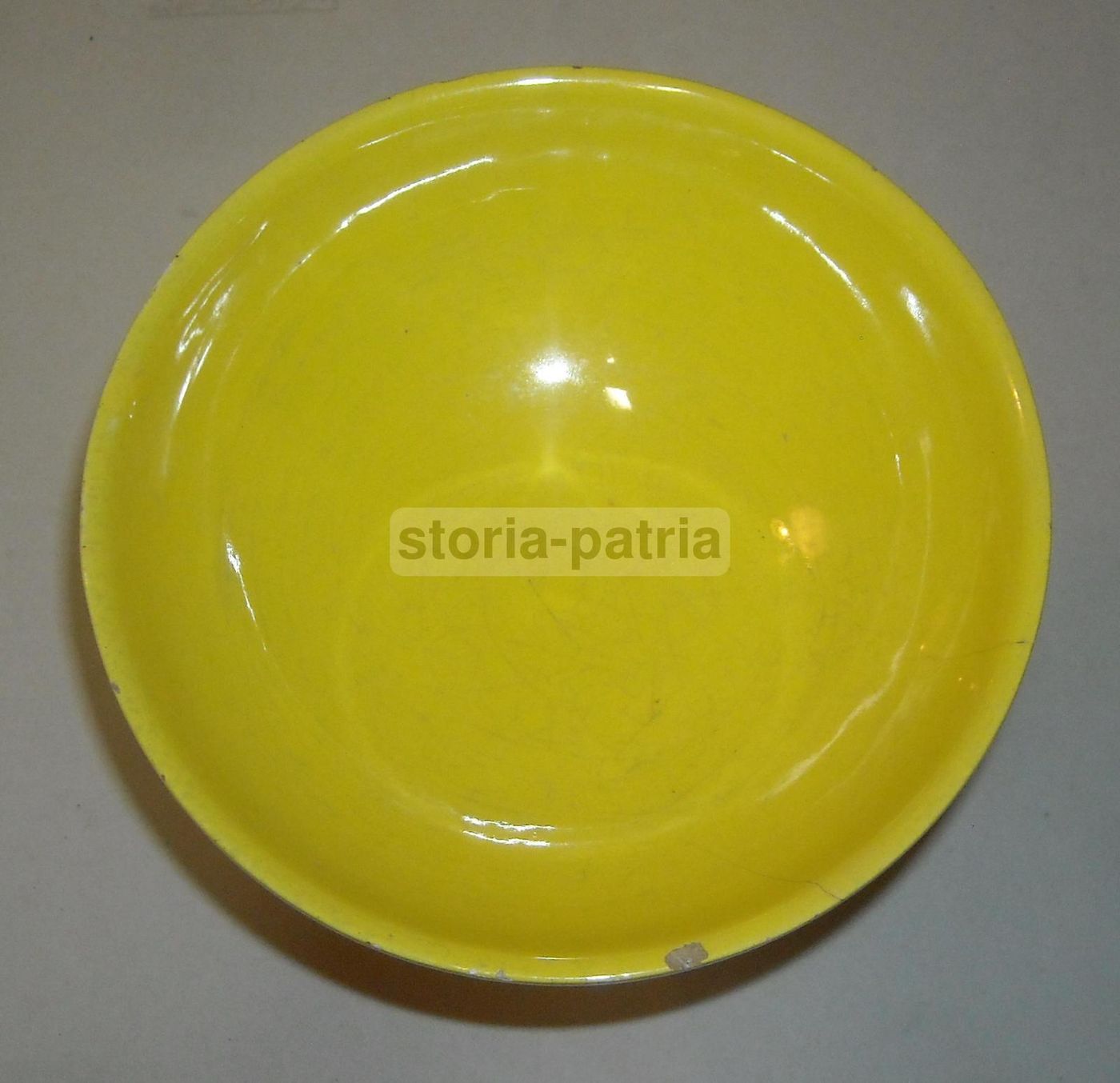 Coppa Alzatina In Ceramica Gialla Vintage, Anni '30 '50