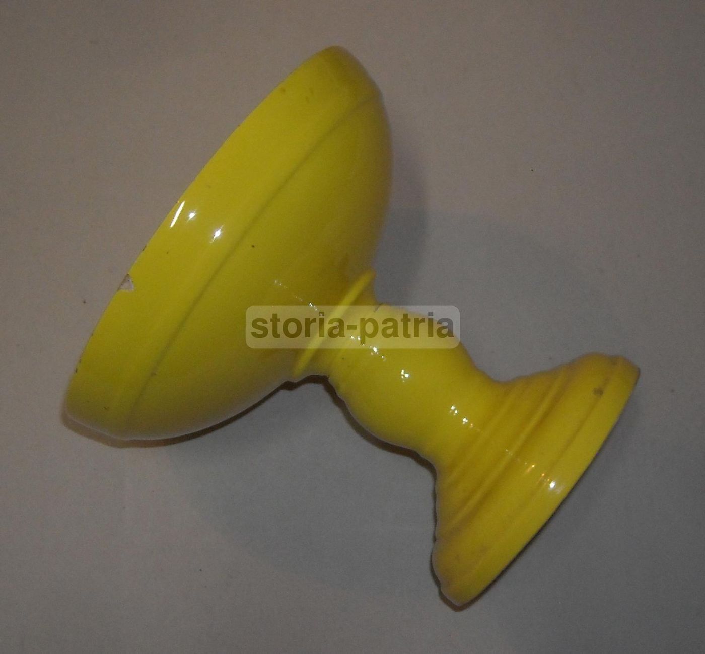 Coppa Alzatina In Ceramica Gialla Vintage, Anni '30 '50