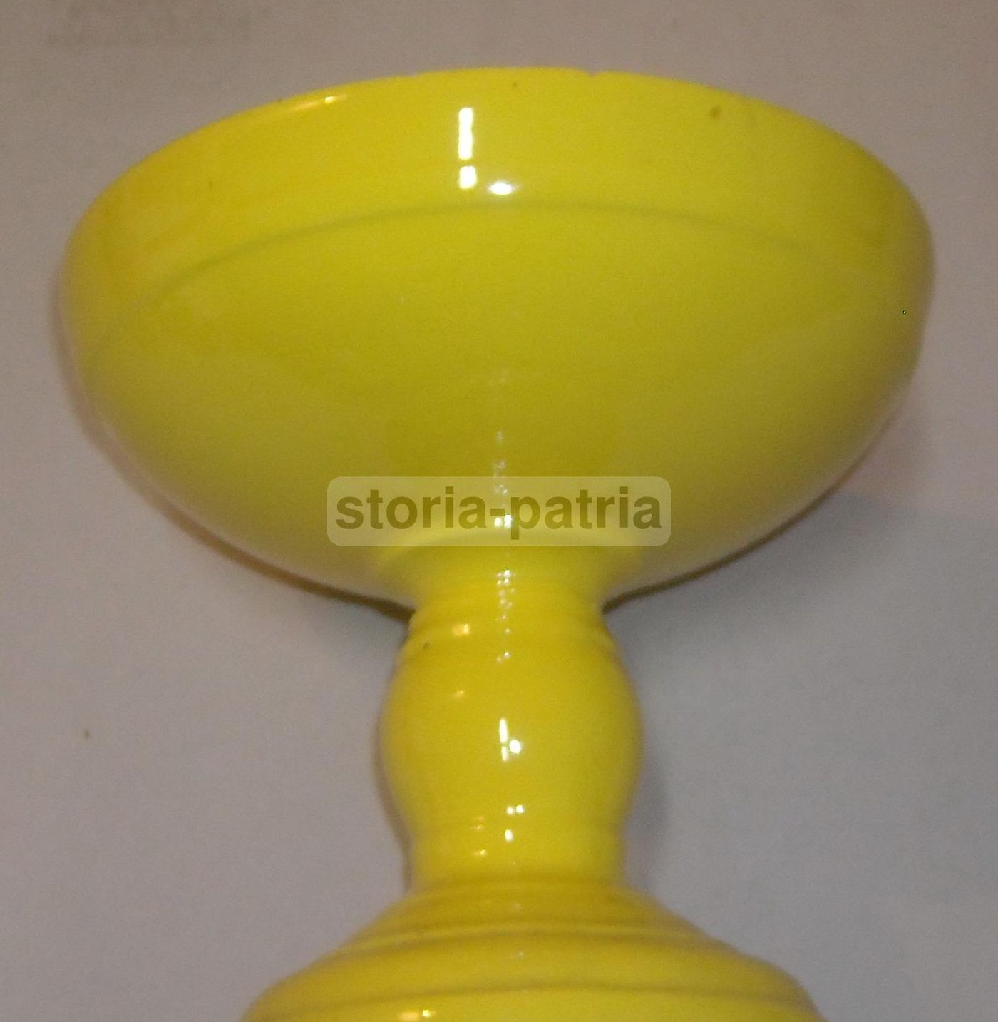 Coppa Alzatina In Ceramica Gialla Vintage, Anni '30 '50