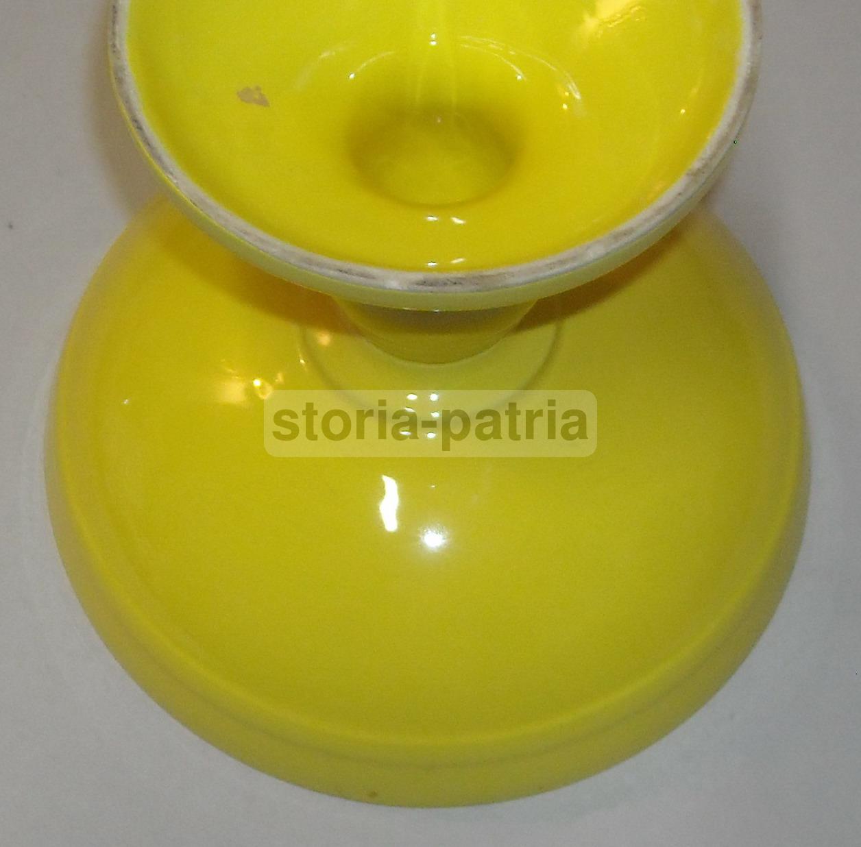Coppa Alzatina In Ceramica Gialla Vintage, Anni '30 '50