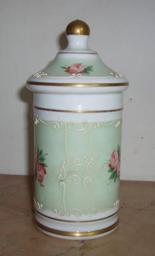 Vaso Opaline Con Coperchio Decorato Rose Liberty Epoca 900