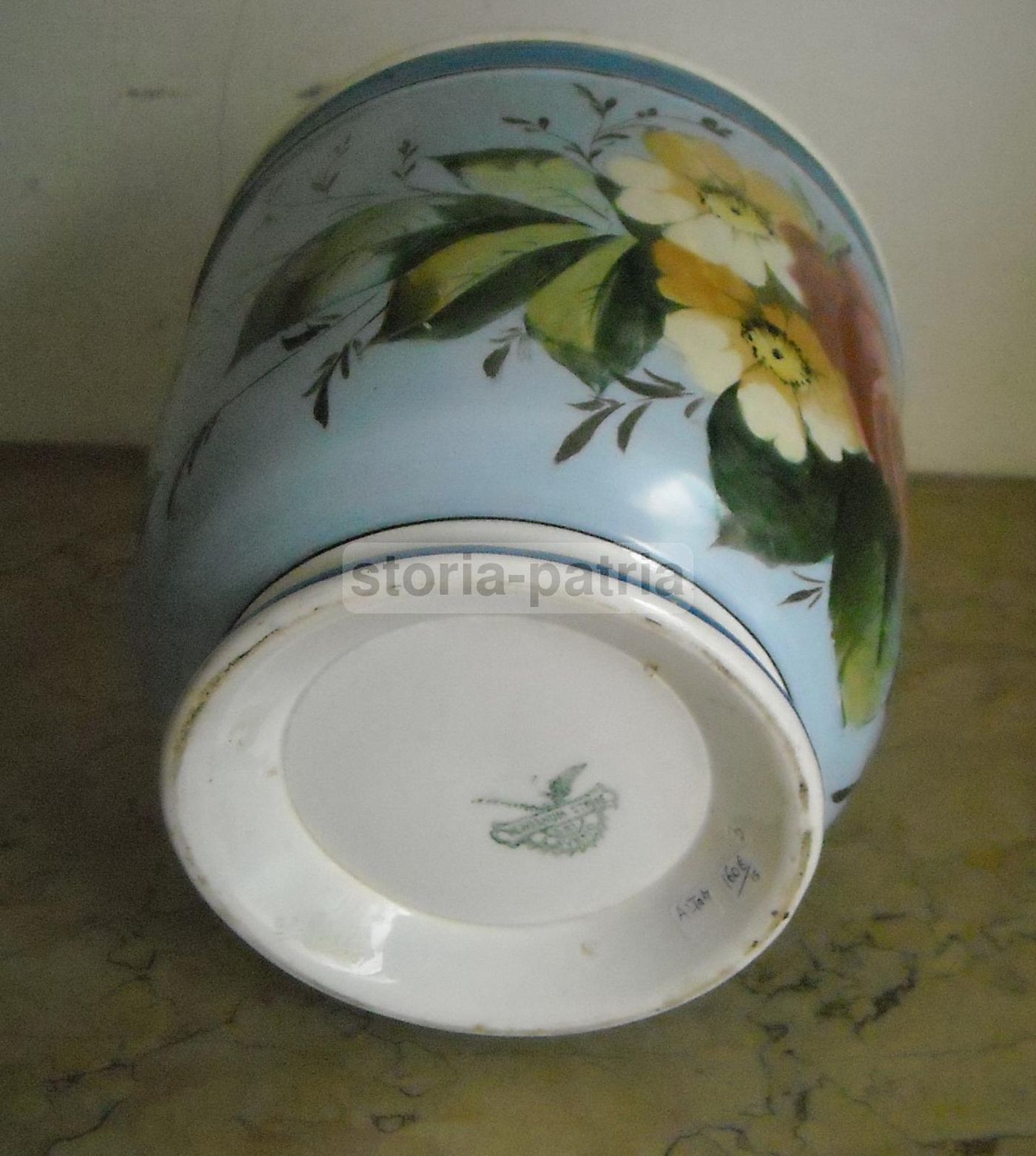 Vaso Cachepot In Ceramica Verbanum Laveno, Stile Liberty Floreale, Circa 1900