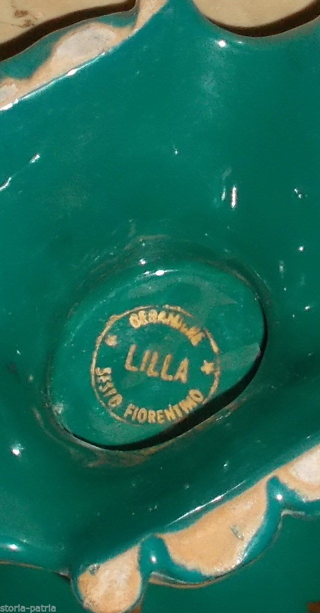 Vaso Ceramica Lilla Sesto Fiorentino Decorazione Dorata Anni 40 60