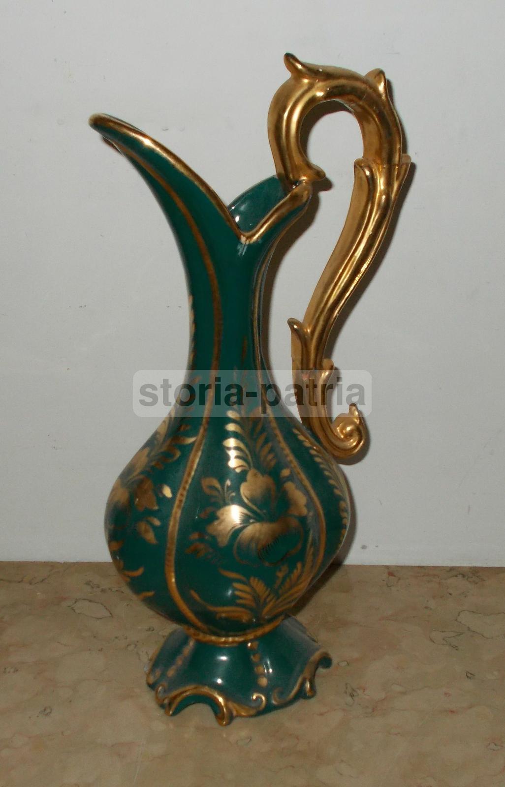 Vaso Ceramica Lilla Sesto Fiorentino Decorazione Dorata Anni 40 60