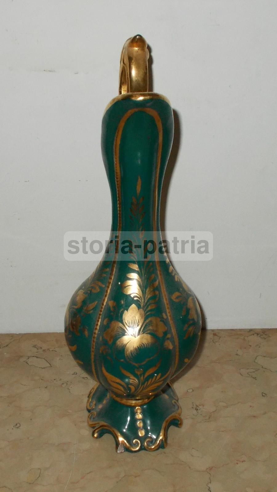 Vaso Ceramica Lilla Sesto Fiorentino Decorazione Dorata Anni 40 60