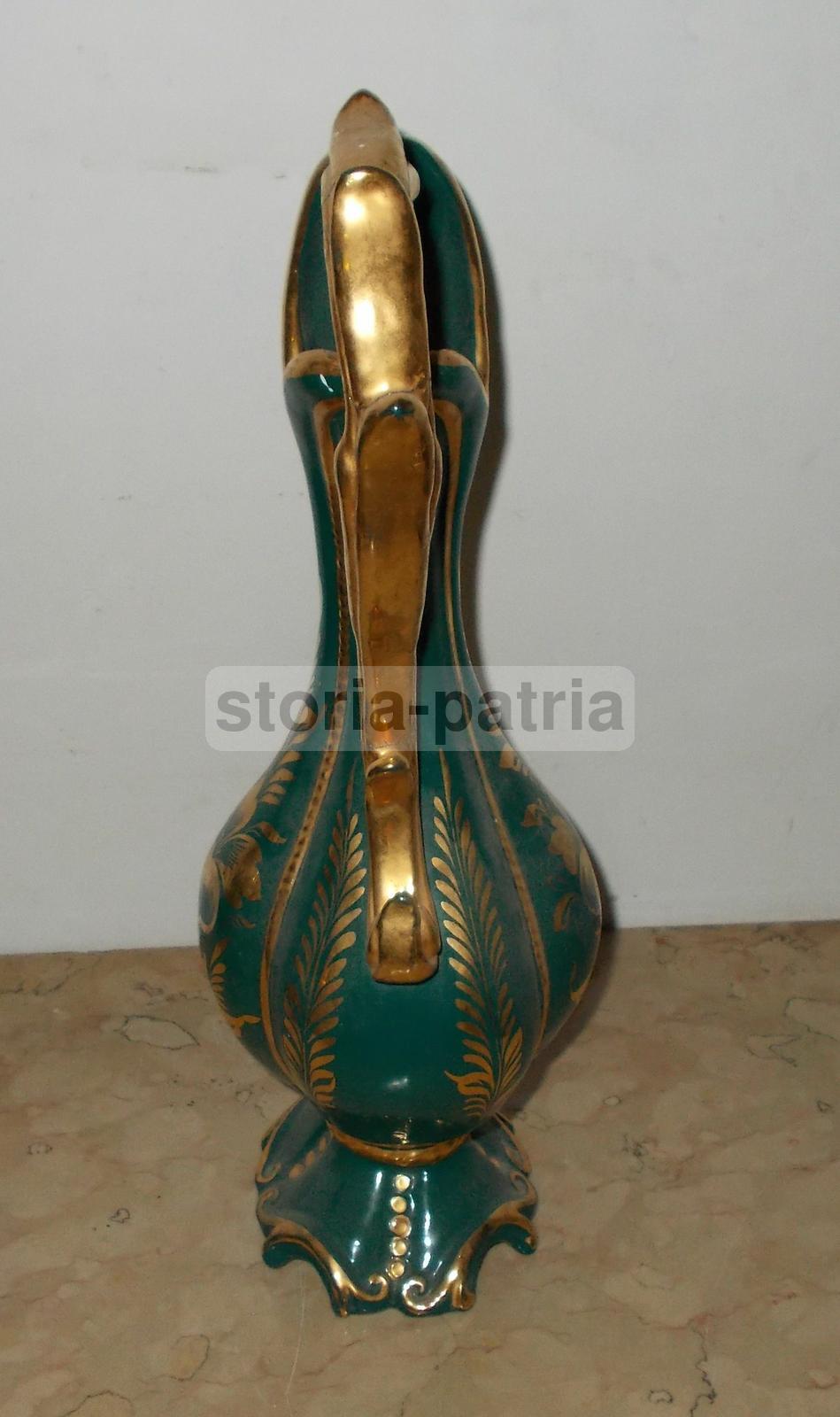 Vaso Ceramica Lilla Sesto Fiorentino Decorazione Dorata Anni 40 60
