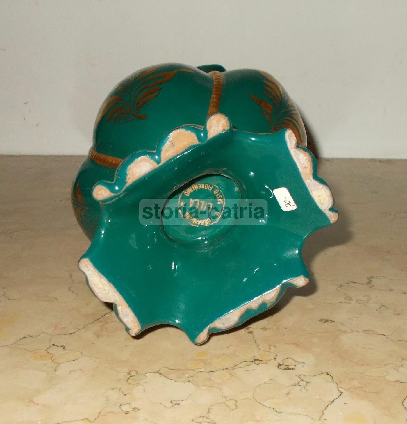 Vaso Ceramica Lilla Sesto Fiorentino Decorazione Dorata Anni 40 60