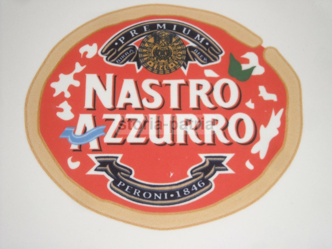 Vassoio Pubblicitario Peroni Nastro Azzurro In Porcellana