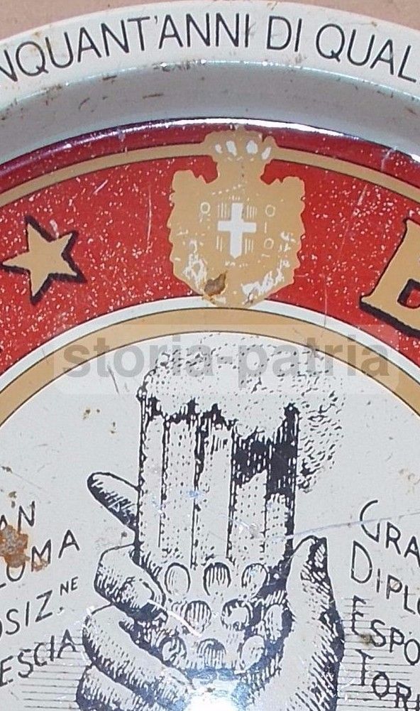 Vassoio Pubblicitario Birra Wuhrer Brescia Metallo Vintage