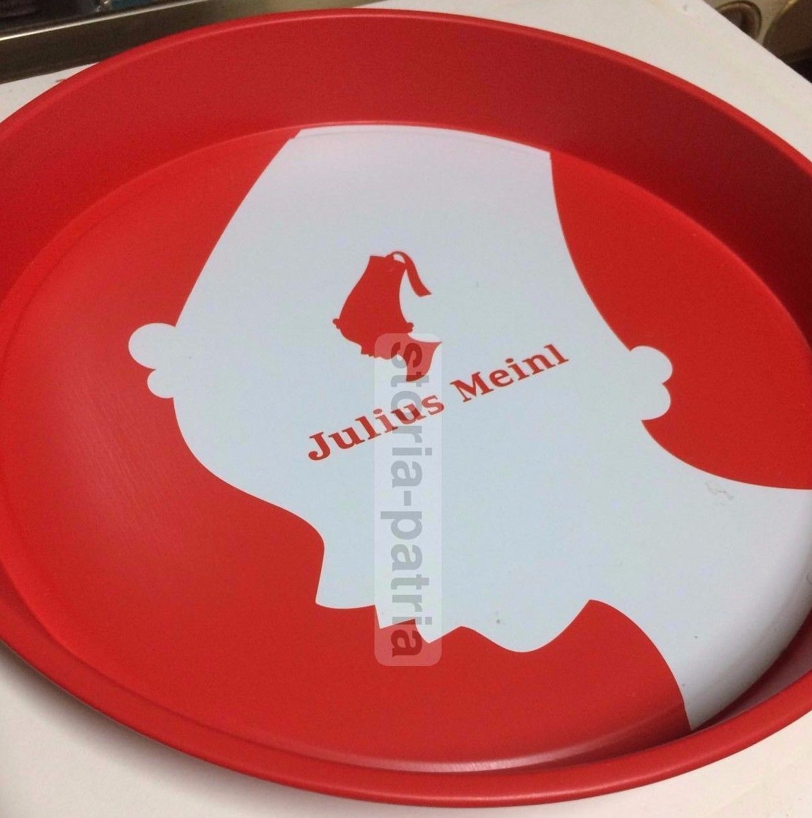Vassoio Pubblicitario Julius Meinl Caffè Bianco Rosso 35 Cm