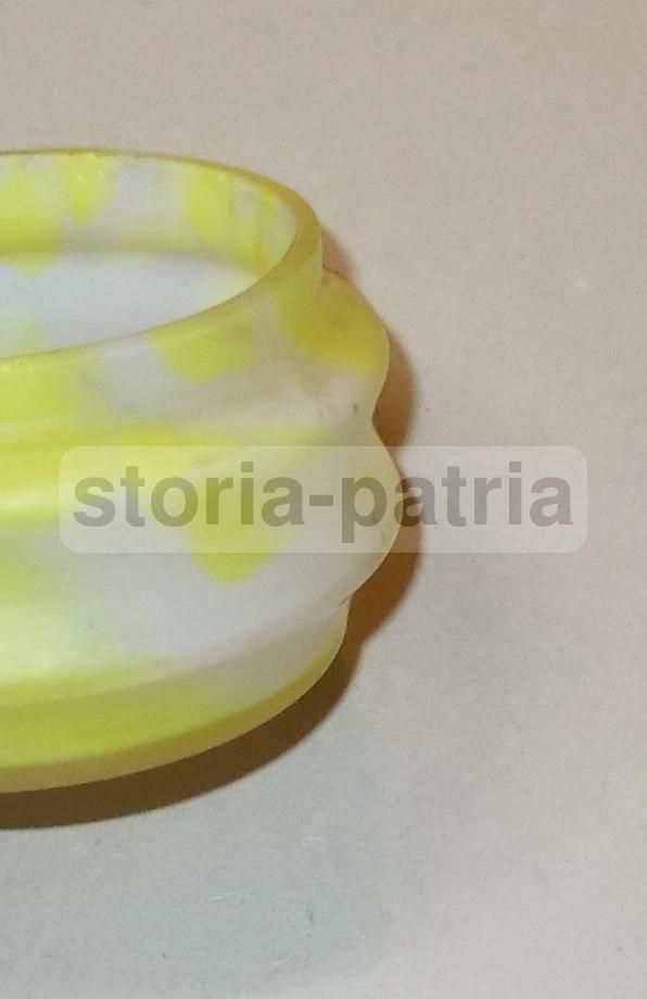 Soprammobile In Vetro Giallo Con Coperchio Stile Liberty, Anni '20