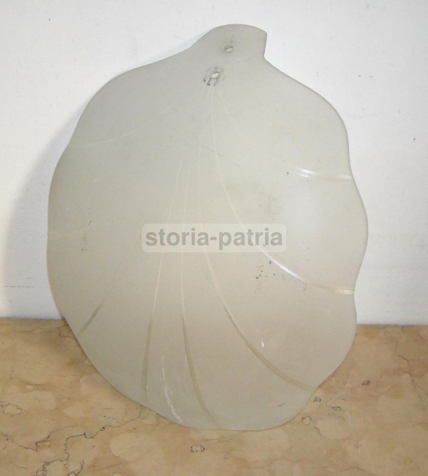Coppa Paralume In Vetro Satinato A Conchiglia (anni 1930 1960)