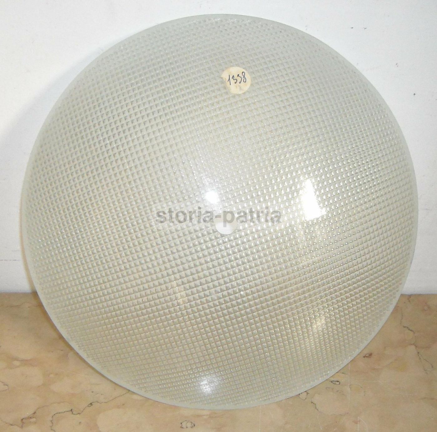 Coppa Vetro Per Lampada Vintage Anni '30 '60 Decorativa Rilievi