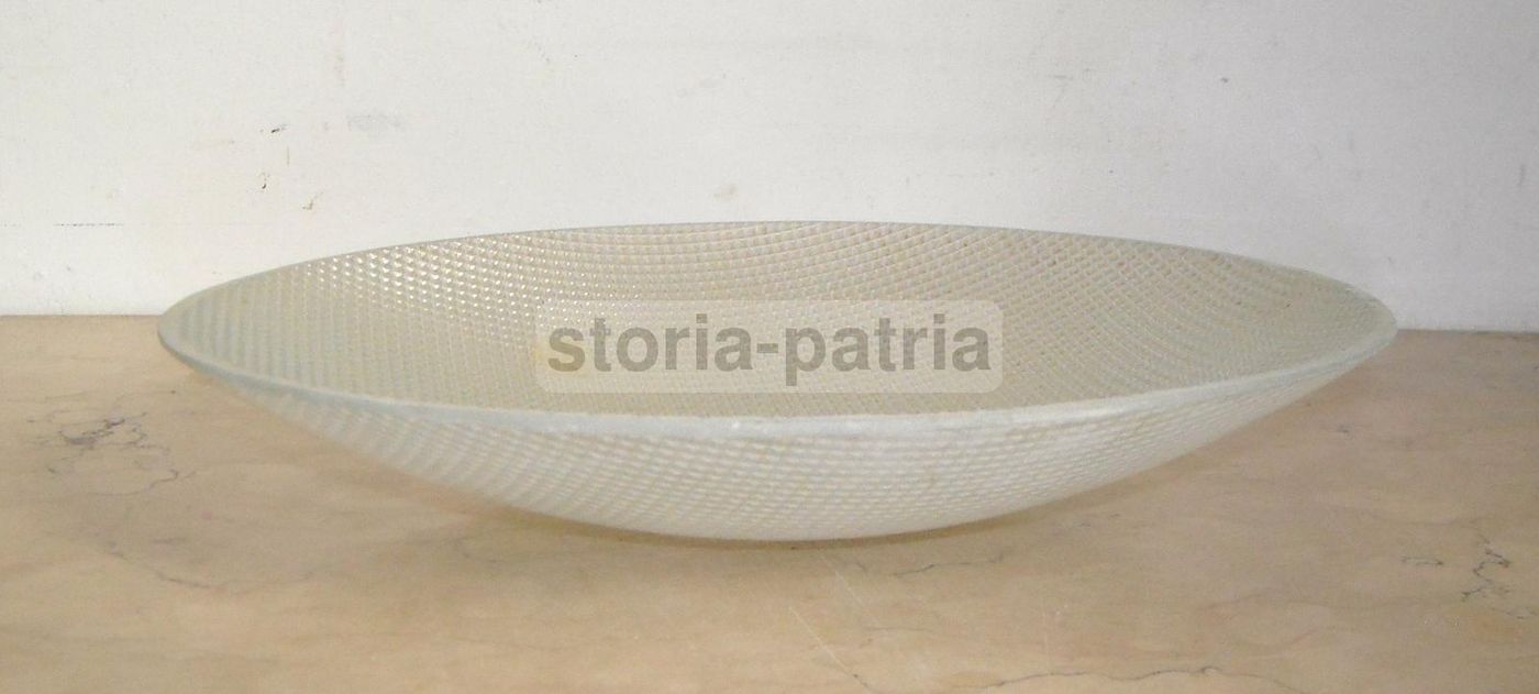 Coppa Vetro Per Lampada Vintage Anni '30 '60 Decorativa Rilievi
