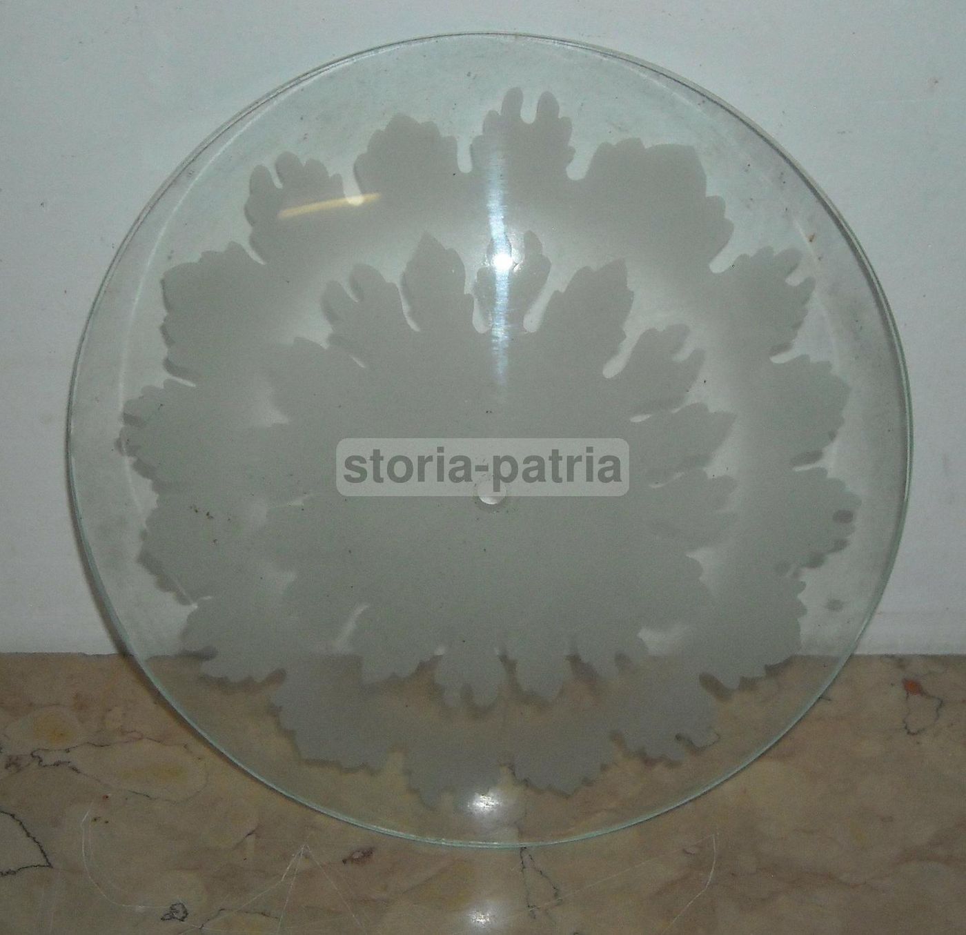 Coppa Vetro Per Lampada Decorata Satinata Vintage, 1930 1960