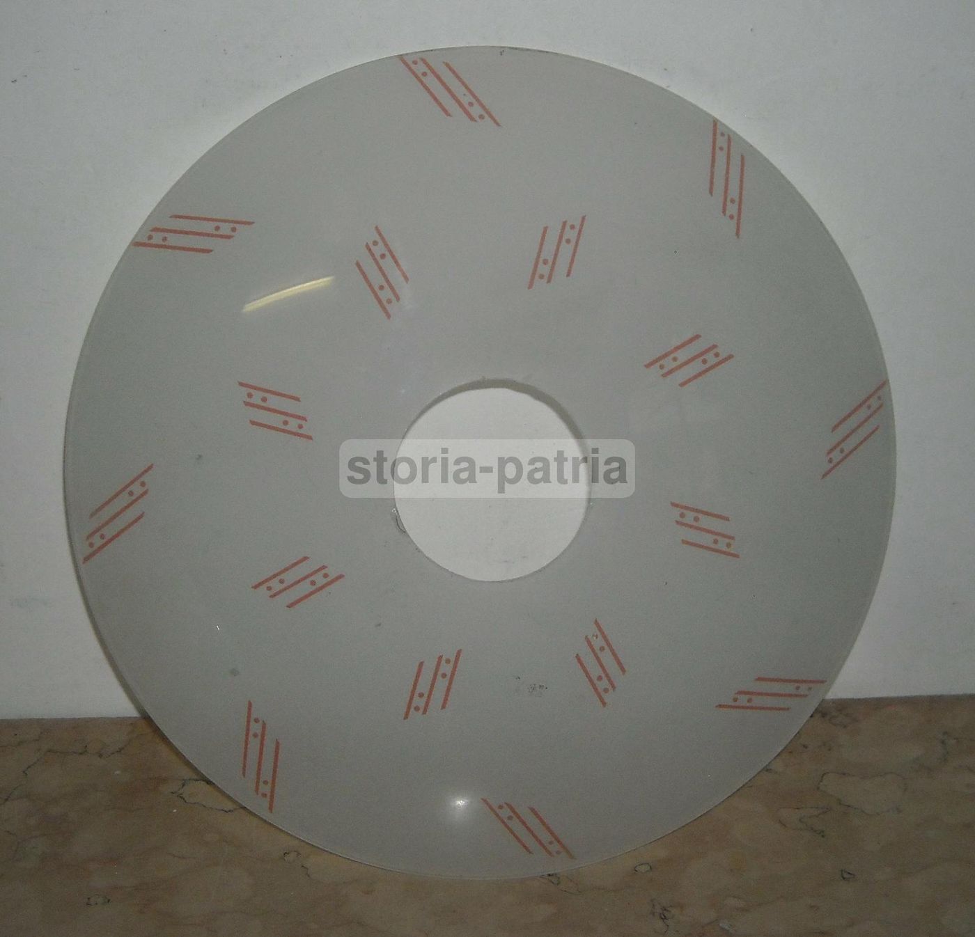 Coppa Vetro Lampada Anni 30 60 Decorazione Rossa Satinato