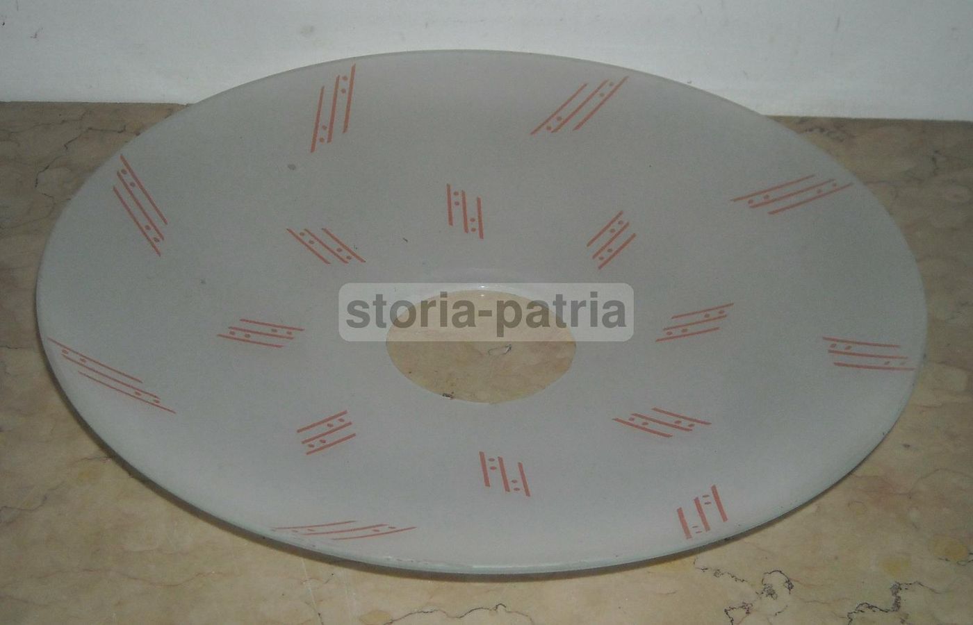 Coppa Vetro Lampada Anni 30 60 Decorazione Rossa Satinato