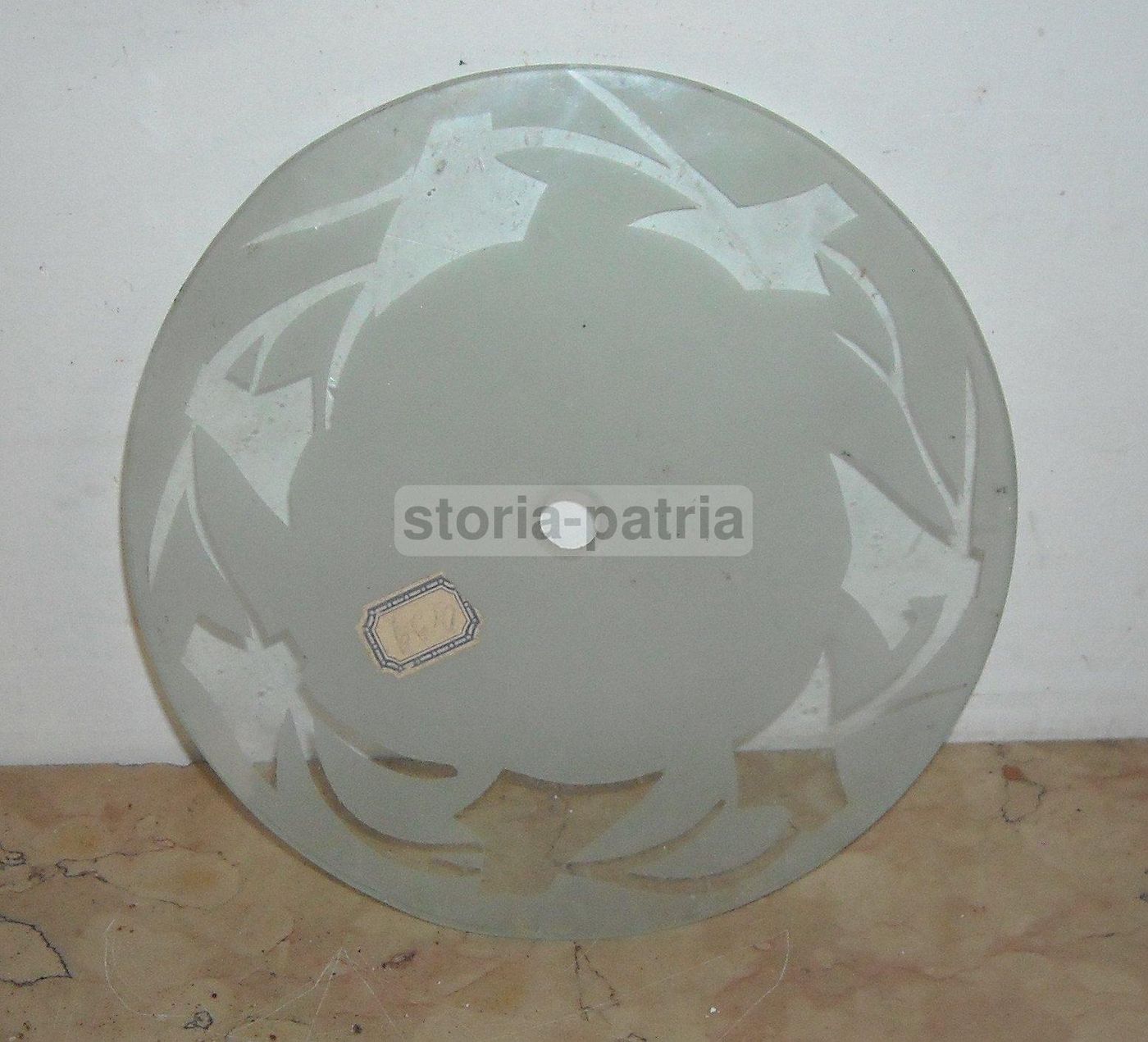Vetro Decorato Per Lampada Anni '30 '60 Con Decori Artistici