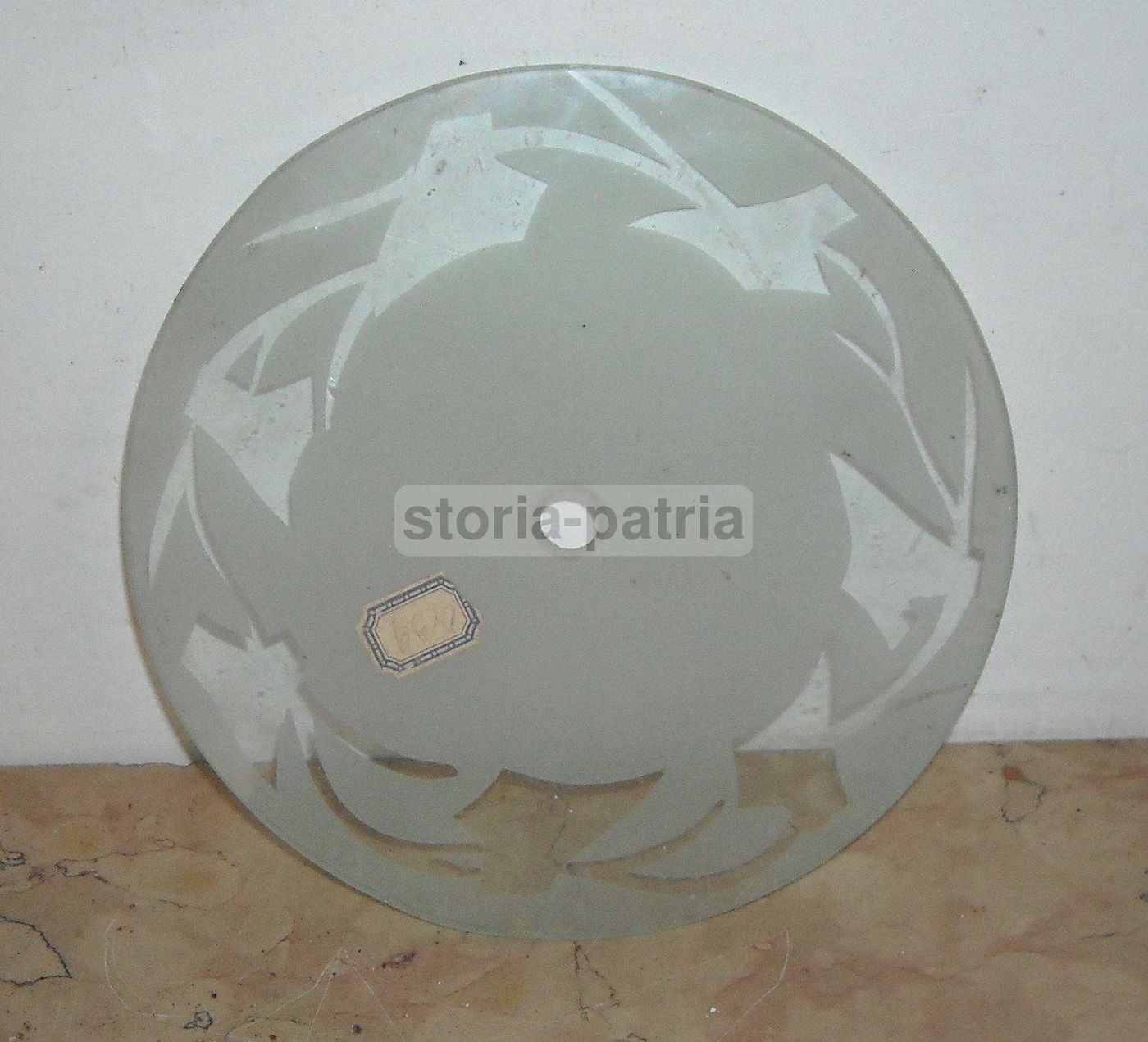 Vetro Decorato Per Lampada Anni '30 '60 Con Decori Artistici