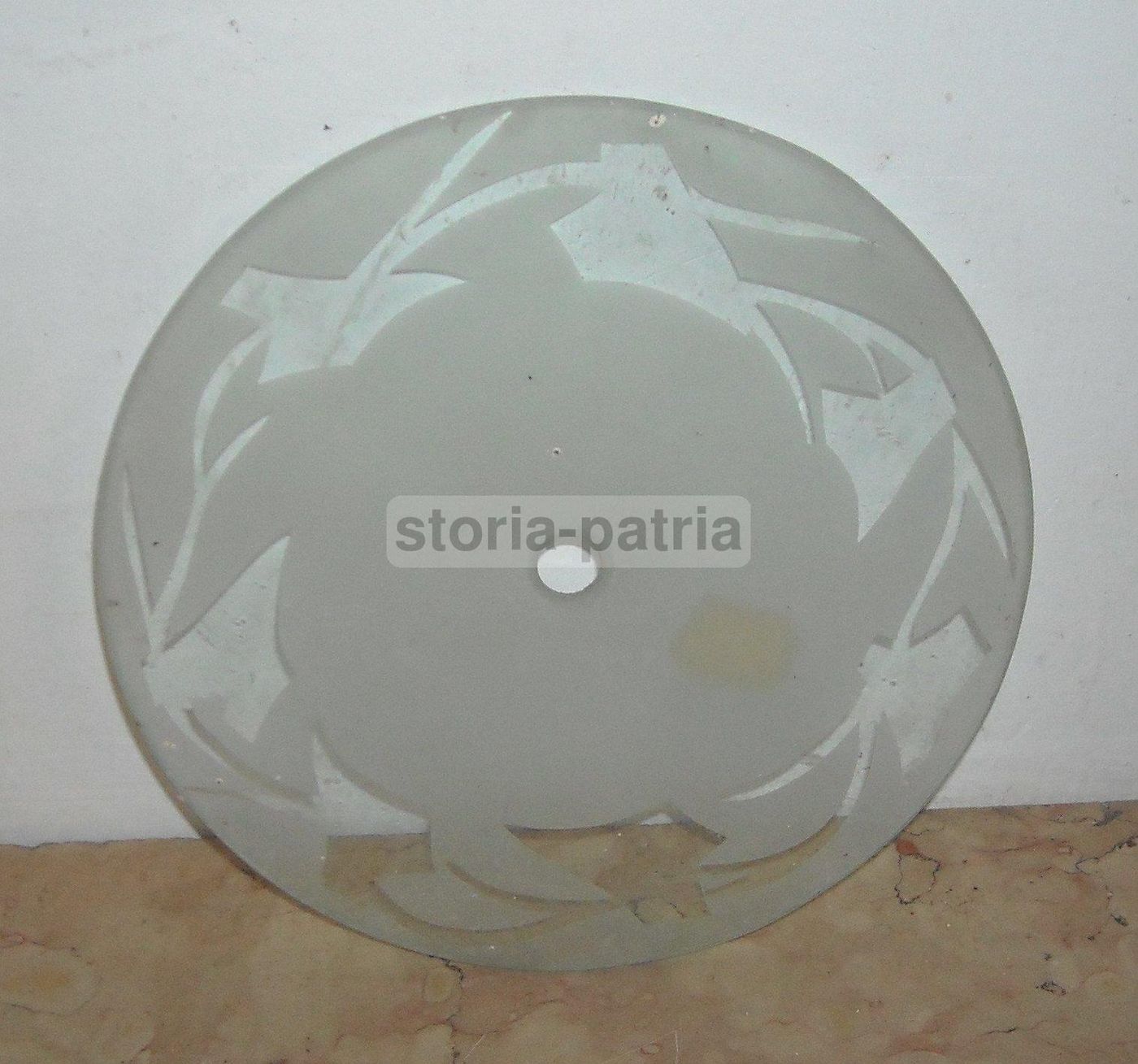 Vetro Decorato Per Lampada Anni '30 '60 Con Decori Artistici