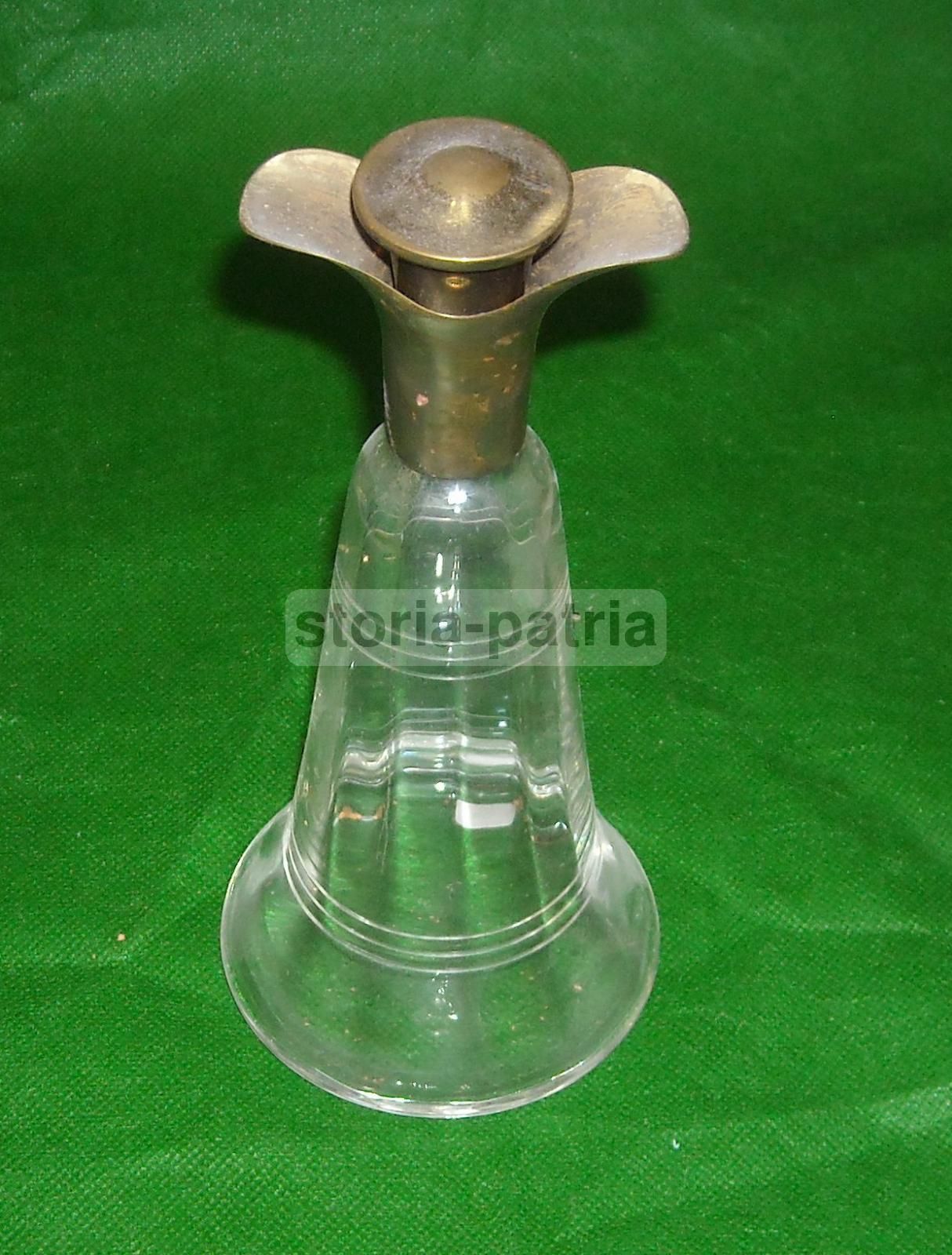 Bottiglia Decorativa In Vetro E Metallo Argentato Anni '30 '50