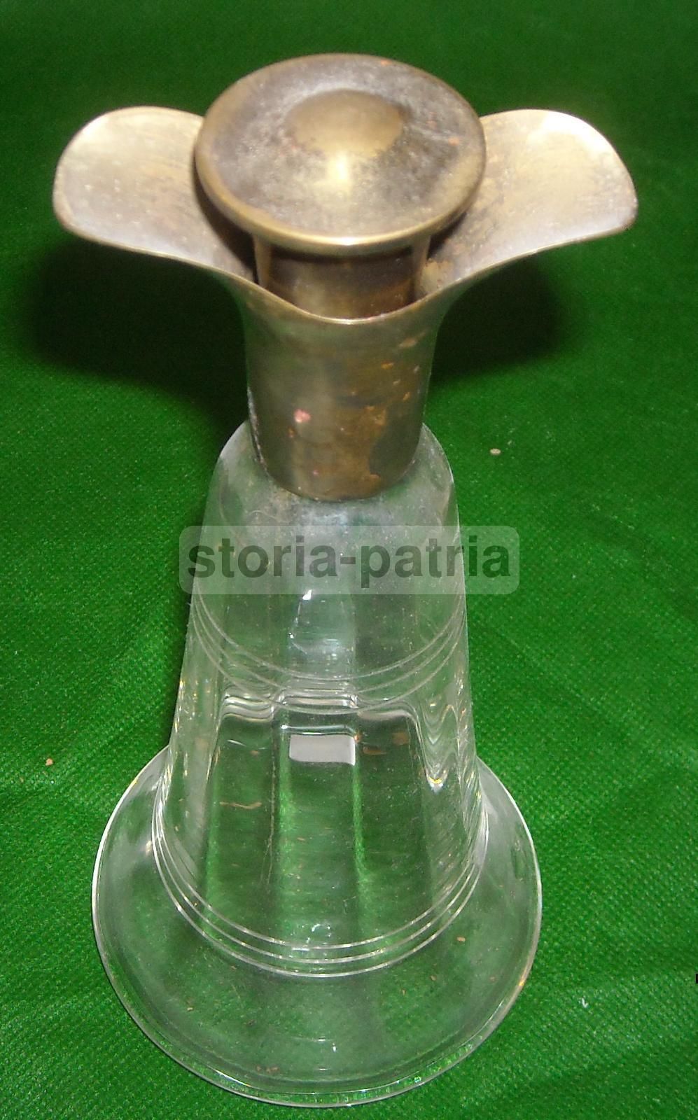 Bottiglia Decorativa In Vetro E Metallo Argentato Anni '30 '50