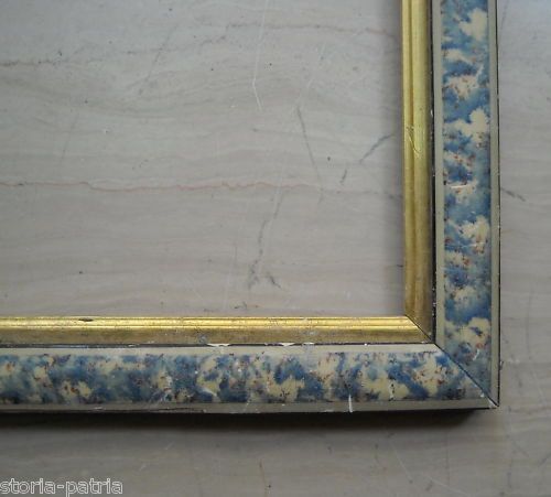 Cornice Antica Liberty Effetto Marmo Con Passe Partout Dorato, 1900 1920