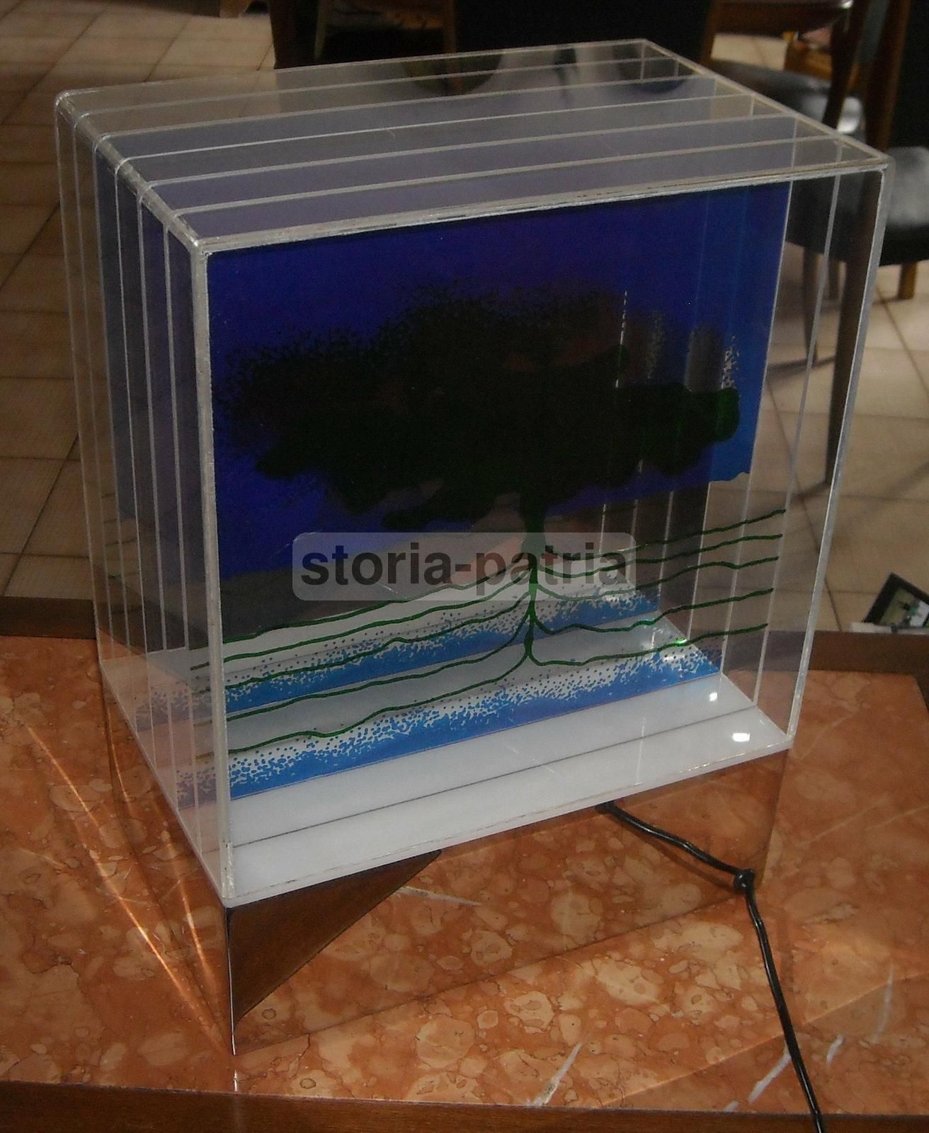 Lampada Scultura Renato Meneghetti Anni '70 Plexiglas Cromato