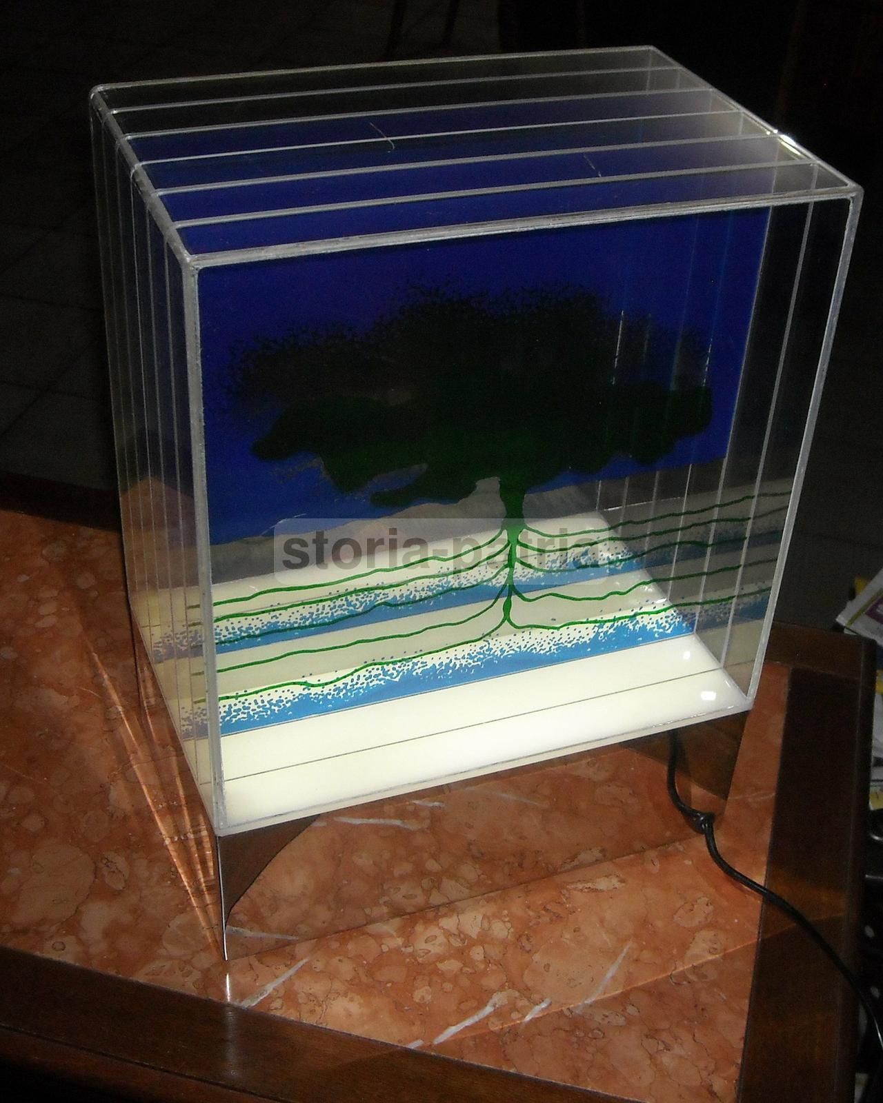 Lampada Scultura Renato Meneghetti Anni '70 Plexiglas Cromato