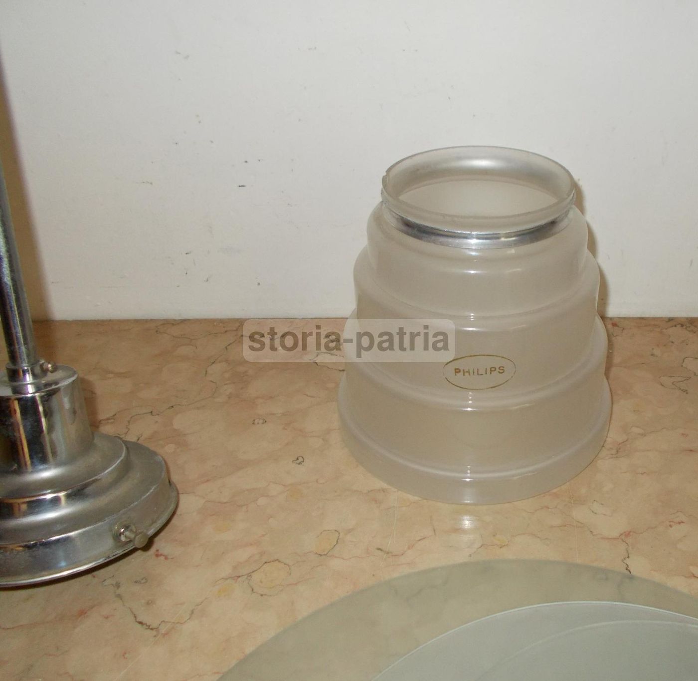 Lampadario Vintage Philips Anni '50 Con Vetri Attribuibili A Louis Kalff